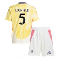 Camisa de Futebol Juventus Manuel Locatelli #5 Equipamento Secundário Infantil 2024-25 Manga Curta (+ Calças curtas)